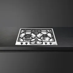 Smeg Classica Aesthetic Built-In 4 Burner Gas Hob, PGF64-4 (8.2 x 61.7 x 51 cm)