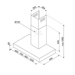 Smeg Universale Aesthetic Wall Hood, KBT900XE (52 x 90 x 45 cm)