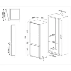 SMEG Universal Built-in Bottom Mount Refrigerator, UKC81721E (272 L)