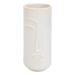 Atmosphera Soleya Ceramic Face Vase (11 x 25 cm, White)