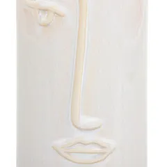 Atmosphera Soleya Ceramic Face Vase (11 x 25 cm, White)