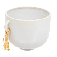 Atmosphera Soleya Ceramic Plant Pot (14 x 11.5 x 18 cm, White)