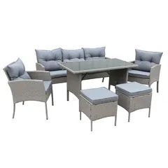 Aspen 7-Seater Rattan Sofa Dining Set (161 x 67 x 78 cm)