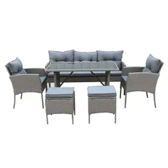 Aspen 7-Seater Rattan Sofa Dining Set (161 x 67 x 78 cm)