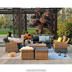 Nashville Rattan 7-Seater Sofa Set (181 x 77 x 77 cm)