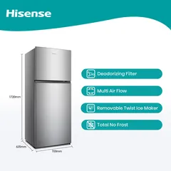 Hisense Freestanding Top Mount Freezer Refrigerator, RT488N4ASU1 (375 L)