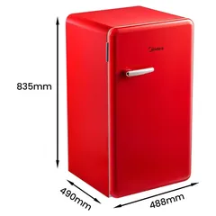 Midea Freestanding Single Door Retro Style Refrigerator, MDRD142SLE32 (142 L)