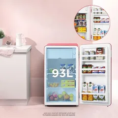 Midea Freestanding Single Door Retro Style Refrigerator, MDRD142SLE32 (142 L)