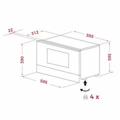 Teka Built-in Microwave + Grill, ML 8220 BIS L FBK (25 L, 1450 W)