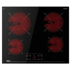 Teka Vitroceramic Built-In Ceramic 4 Zone Induction Hob, TBC 64010 TTC (6.3 x 60 x 51 cm)