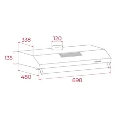 شفاط كلاسيكي CX 92120 KOS تيكا (90 × 48 سم)