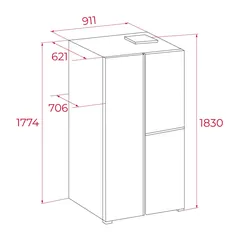 Teka Side-By-Side Refrigerator W/Beverage Cooler, RLF 85950 GBK (548 L, 18 Bottles)