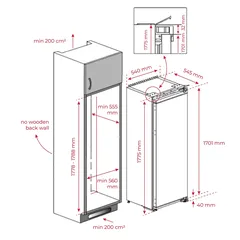 Teka Built-In Full No Frost Freezer, RSF 73360 FI (221 L)