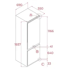 Teka Built-In Combi Refrigerator, RBF 78780 (341 L)