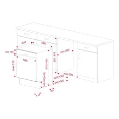 Teka ExpertCare Series Partially Integrated Dishwasher, DSI 46750 SS (13 Place Settings)