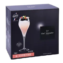 Chef & Sommelier Symetrie Stem Glass Flute Tumbler Set (160 ml, 6 Pc.)