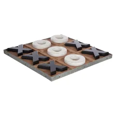 Atmosphera Issac Wood Checkerboard (Multicolor, 35 x 35 x 3 cm)