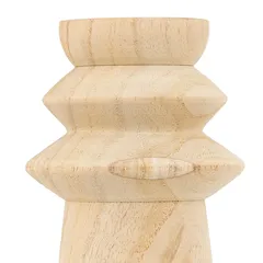 Atmosphera Wood Candle Holder (Beige, 10.5 x 23.5 cm, 2 Pc.)