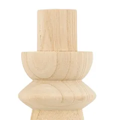 Atmosphera Wood Candle Holder (Beige, 10.5 x 23.5 cm, 2 Pc.)
