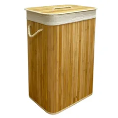 Tendance Foldable Bamboo Laundry Basket (30 cm, Natural)