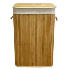 Tendance Foldable Bamboo Laundry Basket (30 cm, Natural)