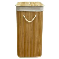 Tendance Foldable Bamboo Laundry Basket (30 cm, Natural)