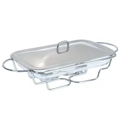 Stainless Steel Rectangular Food Warmer (3 L, Silver)