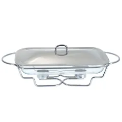 Stainless Steel Rectangular Food Warmer (3 L, Silver)