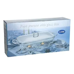 Stainless Steel Rectangular Food Warmer (3 L, Silver)