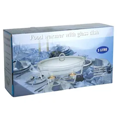 Stainless Steel Oval Food Warmer (3 L, Silver)