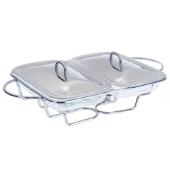 Stainless Steel Rectangular Food Warmer Set (1.5 L, 2 Pc.)