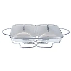 Stainless Steel Rectangular Food Warmer Set (1.5 L, 2 Pc.)