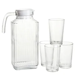 Glass Jug 1.7 L & Cups Set (220 ml. 5 .Pc)