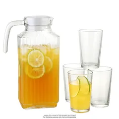 Glass Jug 1.7 L & Cups Set (220 ml. 5 .Pc)