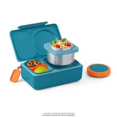 OmieLife Bento Box W/Insulated Thermos & Ice Pack (350 ml, Teal Green)