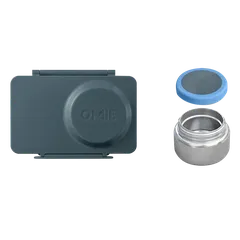OmieLife Bento Box W/Insulated Thermos & Ice Pack (350 ml, Graphite)
