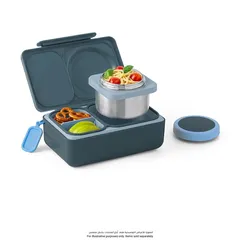 OmieLife Bento Box W/Insulated Thermos & Ice Pack (350 ml, Graphite)