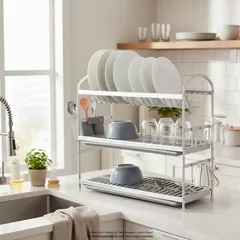 Parfait 3-Layer Dish Rack (L 62.2 cm, Chrome)