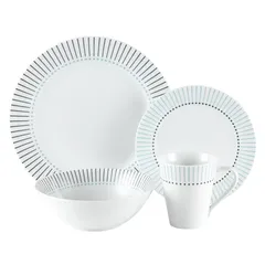 Jhumpa Porcelain Dinner Set (16 Pc, White)