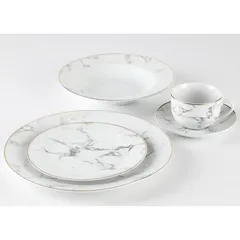 Tia Porcelain Dinner Set with Gold Rim (20 Pc)