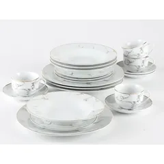 Tia Porcelain Dinner Set with Gold Rim (20 Pc)