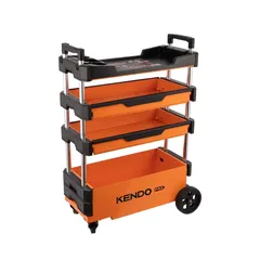 Kendo Stainless Steel Foldable Tool Trolley with Drawers (70 x 38 x 53.5 cm)