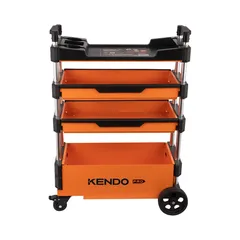 Kendo Stainless Steel Foldable Tool Trolley with Drawers (70 x 38 x 53.5 cm)