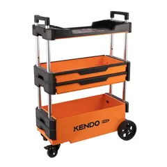 Kendo Stainless Steel Foldable Tool Trolley with Drawers (70 x 38 x 53.5 cm)