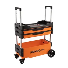 Kendo Stainless Steel Foldable Tool Trolley with Drawers (70 x 38 x 53.5 cm)