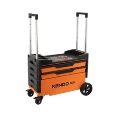 Kendo Stainless Steel Foldable Tool Trolley with Drawers (70 x 38 x 53.5 cm)