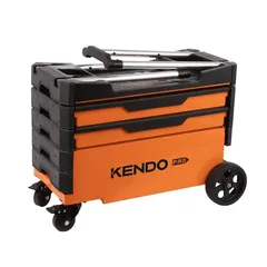 Kendo Stainless Steel Foldable Tool Trolley with Drawers (70 x 38 x 53.5 cm)