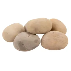 تشكيلة طبيعية من الحصى النهرية البيضاء (3-5 سم)