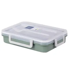 Superlock Stainless Steel Lunch Box W/Cutlery (850 ml, Green)