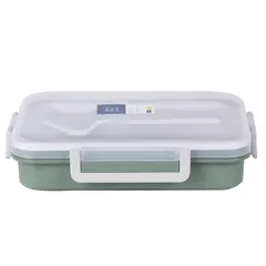Superlock Stainless Steel Lunch Box W/Cutlery (850 ml, Green)